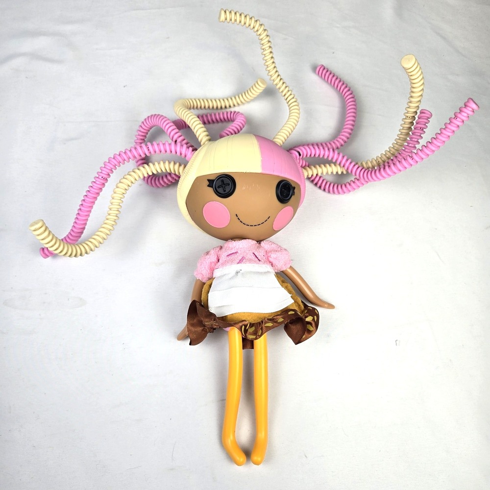 Lalaloopsy Scoops Waffle Cone 2010 Silly Bendable Hair 12" Doll MISSING SHOES